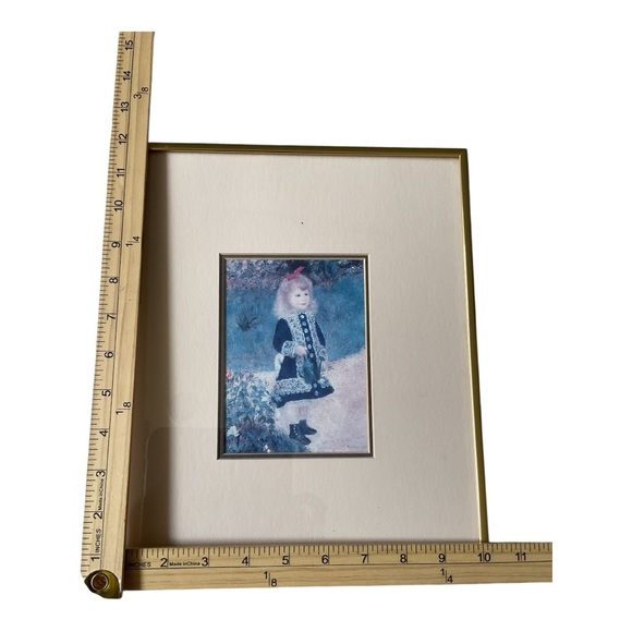 Renoir “A Girl with a Watering Can” Framed Art Print 10x12 Gold Frame Vintage - Picture 4 of 4